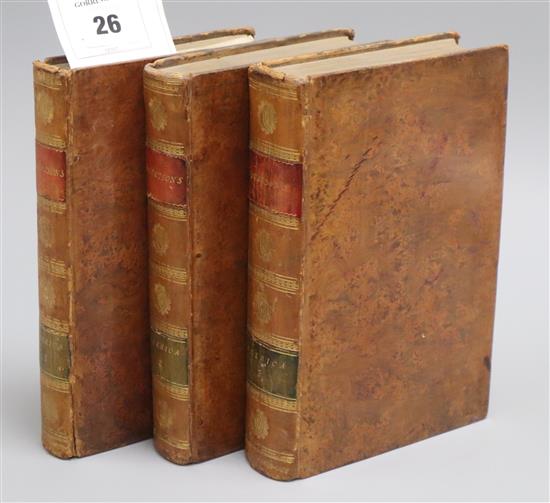 Robertson, William - The History of America, 7th edition, 3 vols, 8vo, period calf, with 3 (of 4) folding maps and